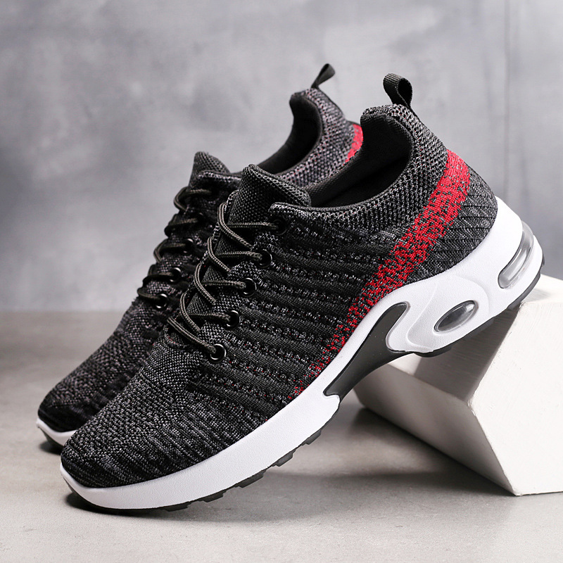 Knit Fabric Lace Up Sneakers - Herren-Turnschuhe, Strickschuhe, modische Freizeit-Turnschuhe, atmungsaktiv, Sport,