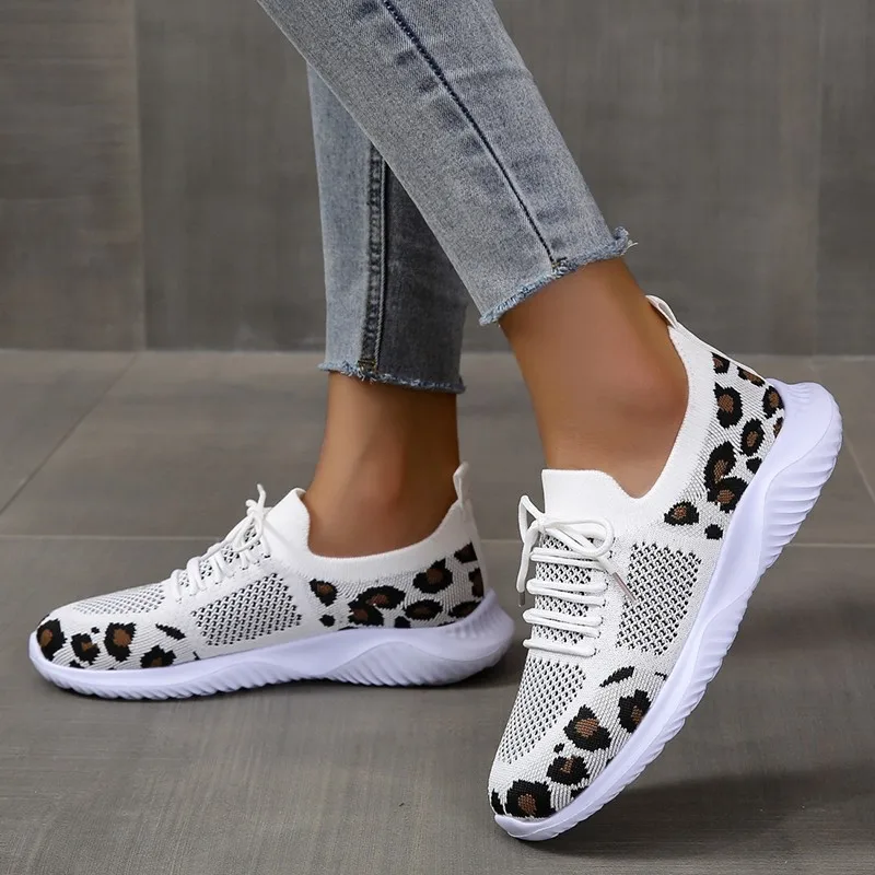 Knit Fabric Lace Up Sneakers - Neue Sommer-Damen-Sneaker aus atmungsaktivem, gestricktem Mesh